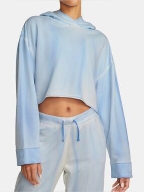 Nike Yoga Luxe Crop Hoodie Women L Oversized Workout Gym Comfort Coastal Relaxed